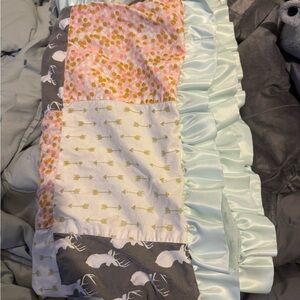 Beautiful Baby comforter mint green , pink , brown